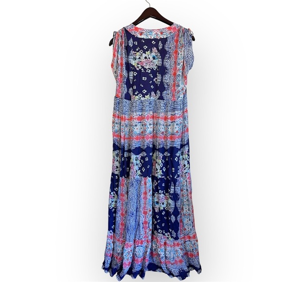 Lula Soul bohemian maxi dress cover-up, sheer, colorful sun dress,sz XS overszed - Picture 3 of 11